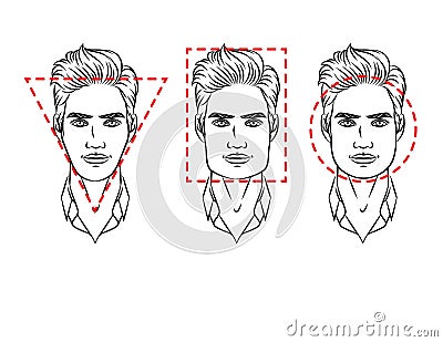 Male face of various types of appearance Vector Illustration