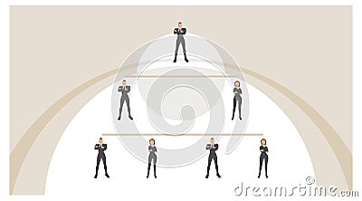 Male and female avatars in office structures. office organization structure with a simple and easy template Vector Illustration