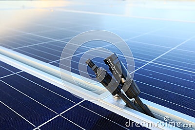 Solar PV Connectors Male and Female Disconnected Stock Photo