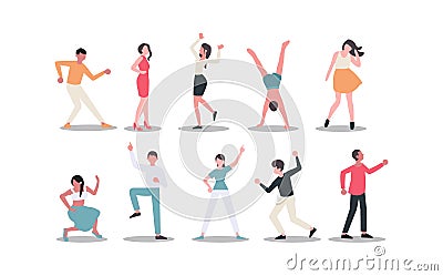 Male and Female dancers on white background Stock Photo