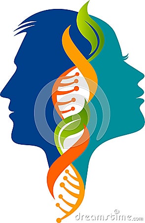 Male and female DNA logo Vector Illustration