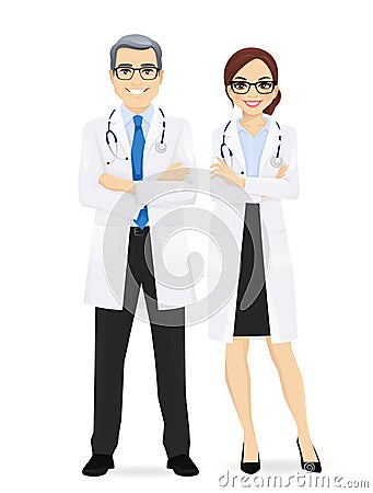 Male and female doctor Vector Illustration