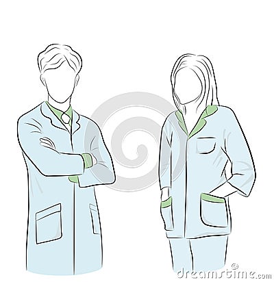 Male and female doctors. medical day vector illustration Vector Illustration