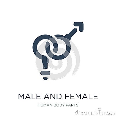 male and female gender icon in trendy design style. male and female gender icon isolated on white background. male and female Vector Illustration