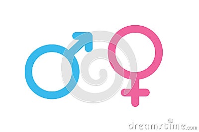 Male female gender icons. Man, woman gender symbol, sign Vector Illustration