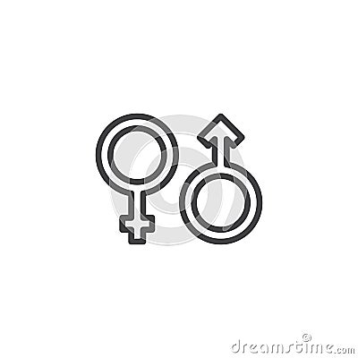 Male and female gender line icon Vector Illustration