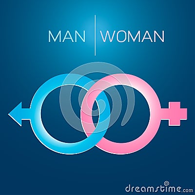Male and female gender symbols Vector Illustration