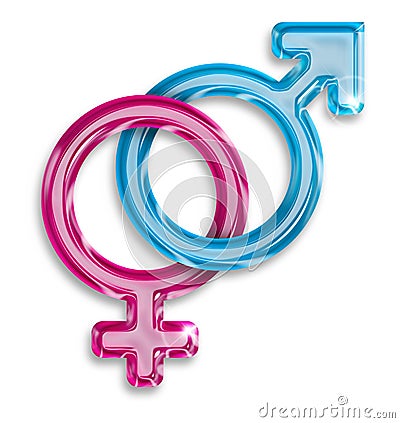 Male and female gender symbols Stock Photo