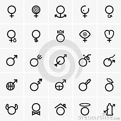 Male female icons Vector Illustration