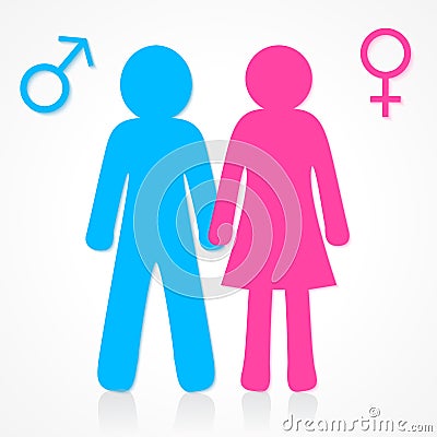 Male and female icons Vector Illustration