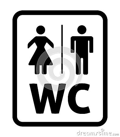 Male and Female vector illustartion. Toilet Sign, WC Vector Illustration