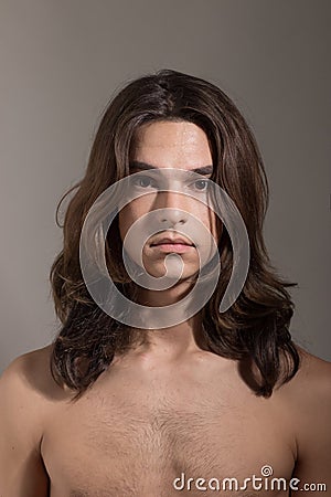 Male female man woman transgender Transsexual portrait Stock Photo