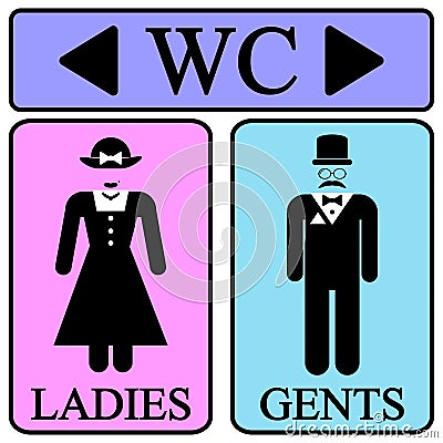 Male and female restroom symbol icons Vector Illustration