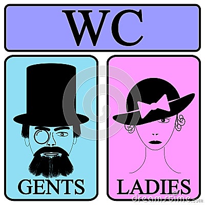 Male and female restroom symbol icons Vector Illustration