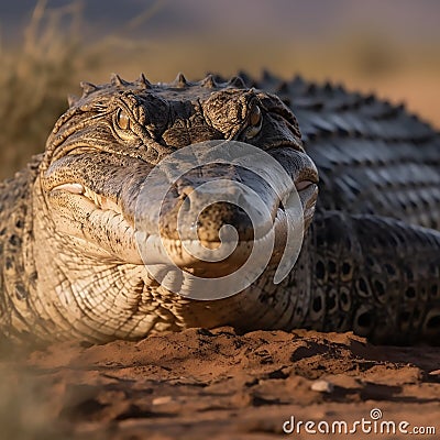 Male and Female Saltwater Crocodiles in their Natural Habitat Stock Photo