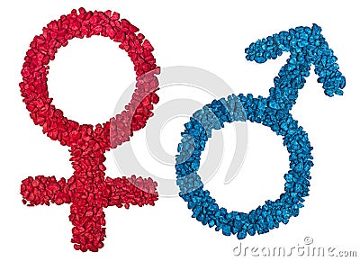 Male and Female sex symbol Stock Photo