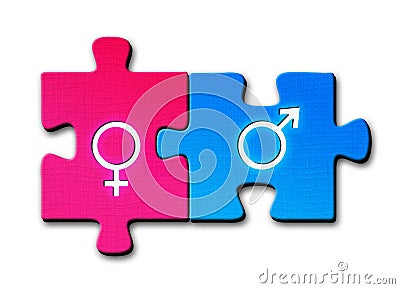 Male and female sex symbols Stock Photo