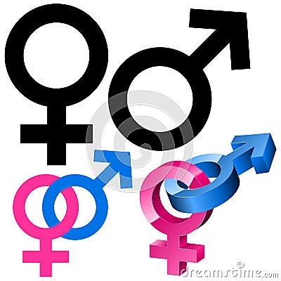 Male and female signs Vector Illustration