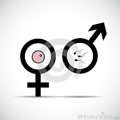 Male female symbol procreation Vector Illustration