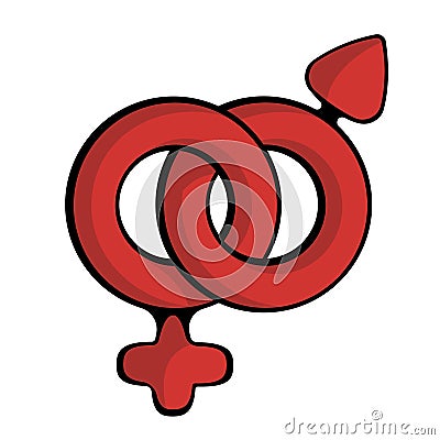 Male and female symbol set . Vector illustration Cartoon Illustration