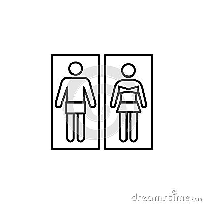 Male, female symbol spa outline icon. Signs and symbols can be used for web, logo, mobile app, UI, UX Vector Illustration