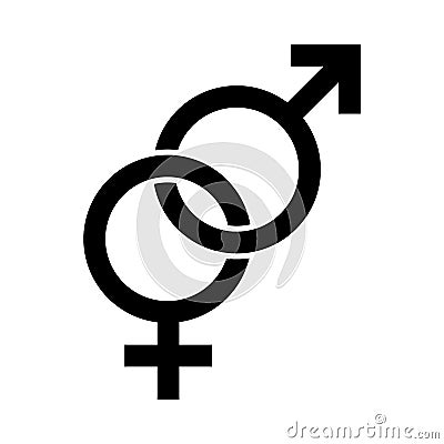 Male and Female symbol. Women and Man heterosexual sign. Venus and Mars icon Vector Illustration