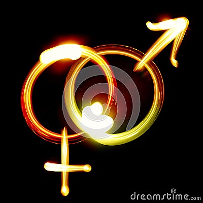 Male and female symbols Stock Photo