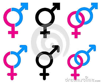 Male and female sex symbols Vector Illustration