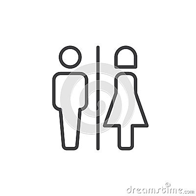 Male and female toilet line icon Vector Illustration