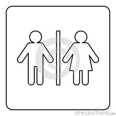Male and female toilet sign icon outline Vector Illustration