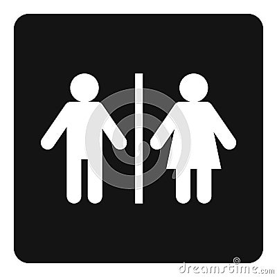 Male and female toilet sign icon simple Vector Illustration