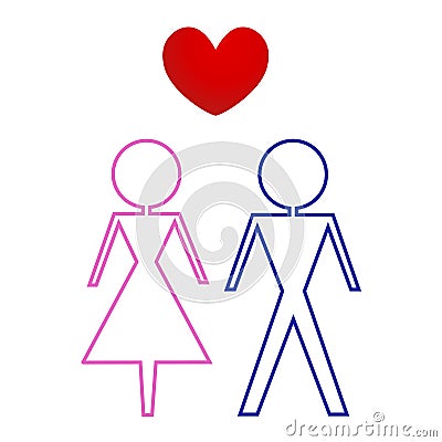 male and female WC sign Vector Illustration