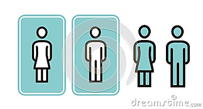 Male and female WC sign icon. Toilet, restroom, washroom symbol vector Vector Illustration