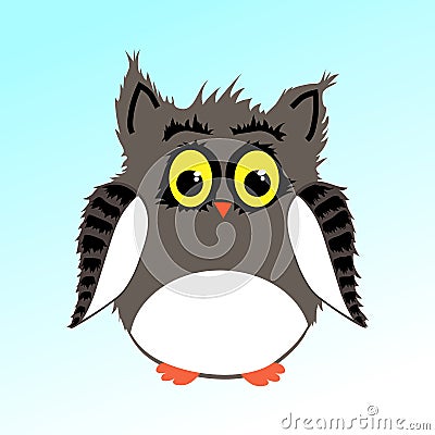 Male fluffy owl Vector Illustration