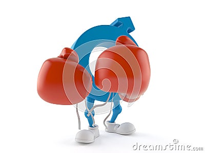 Male gender symbol character with boxing gloves Cartoon Illustration