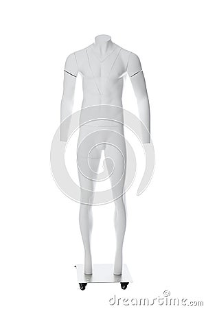 Male ghost headless mannequin with removable pieces isolated on white Stock Photo