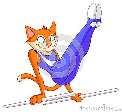 Male gymnast cat Vector Illustration