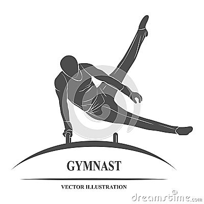 Male gymnast horse Vector Illustration