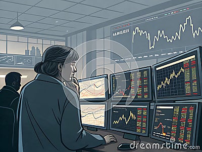 A male hacker created from ai is trying to hack your data from your computer Stock Photo