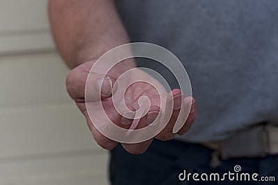 Male Hand Begging Help Stock Photo