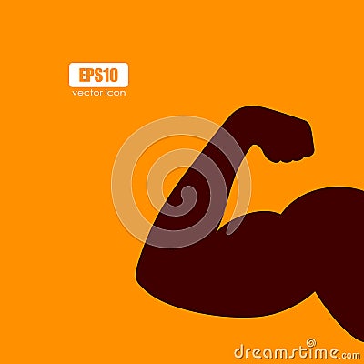 Male hand with biceps vector silhouette Vector Illustration