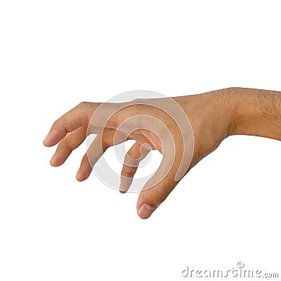 Male Hand Grabbing Pose Stock Photo