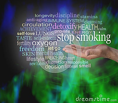 STOP SMOKING word tag cloud Stock Photo