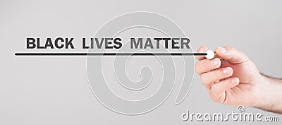 Male hand writing Black Lives Matter text in screen Editorial Stock Photo