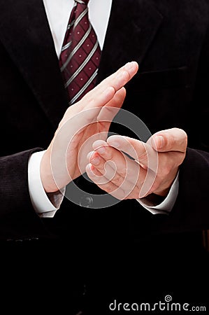 Male Hands Clapping Stock Photo