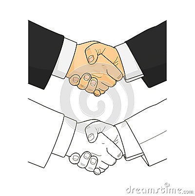 Male handshake Cartoon Illustration