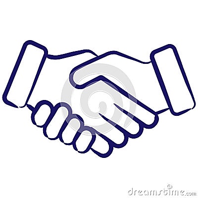 A male handshake is a symbol of cooperation, friendship, contracting or teamwork Vector Illustration