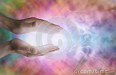 Male healer and beautiful healing energy Stock Photo