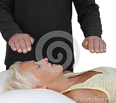 Male Healer and female client Stock Photo