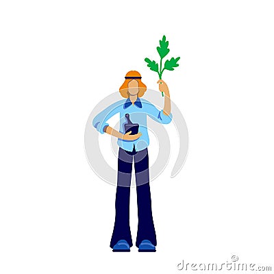 Male hippie flat color vector faceless character Vector Illustration